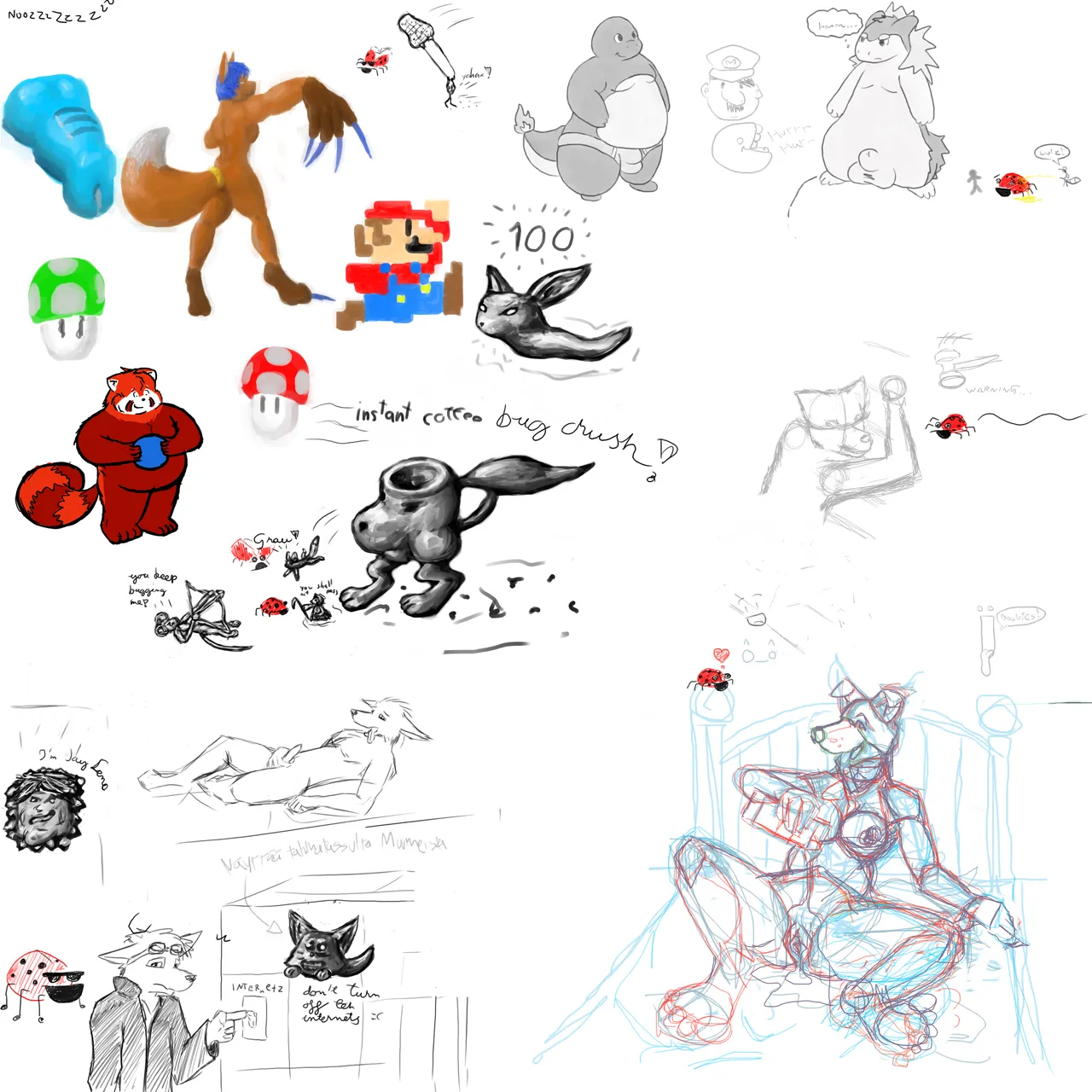 Artist Longblueclaw collection Sketches page 5 full