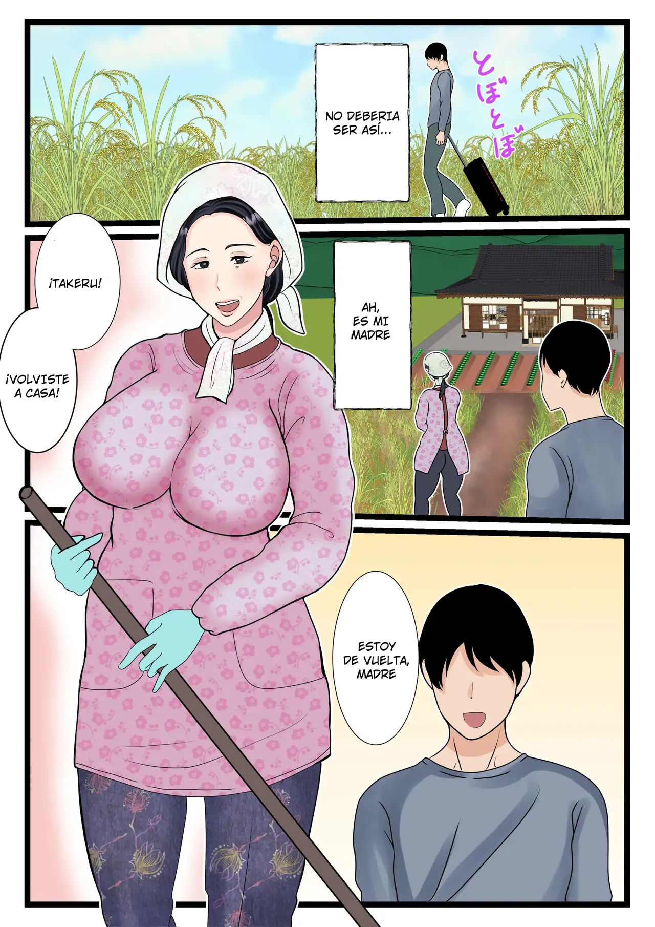 Musuko o Muramura sa Seru Inaka no Okaasan ~Haha no Furusato Ma Rei Ko wa Attakai~ | Una Madre Rural Pone Cachondo a su Hijo ~El Coño de mi Madre Está Caliente~ page 4 full