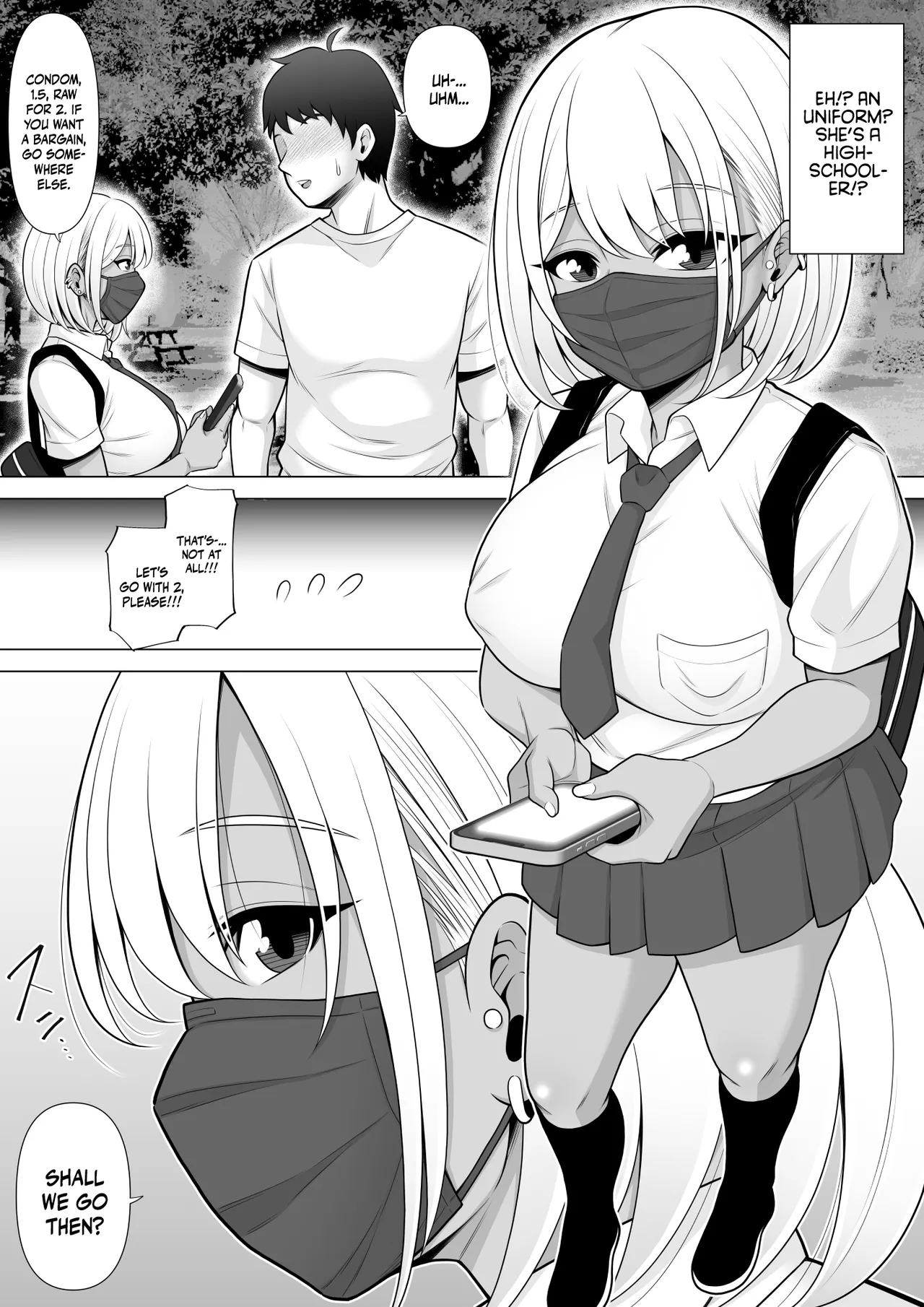 Uwasa no Tachinbo Kouen de Kuro Gal JK Katte Nama Nakadashi Shita Hanashi /  Story About How I Hired And Creampied A Black Gal From A Famed Standing Girl Park page 6 full
