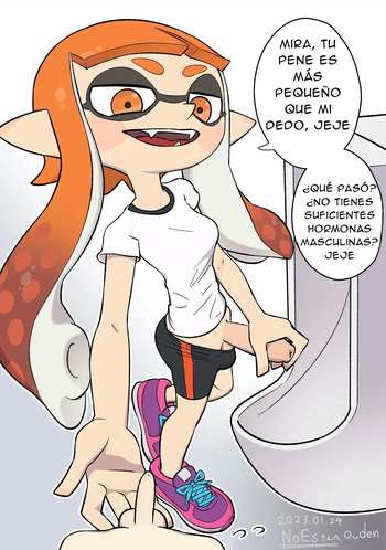 Ser acosado por Ika chan futanari en el baño de chicos cover