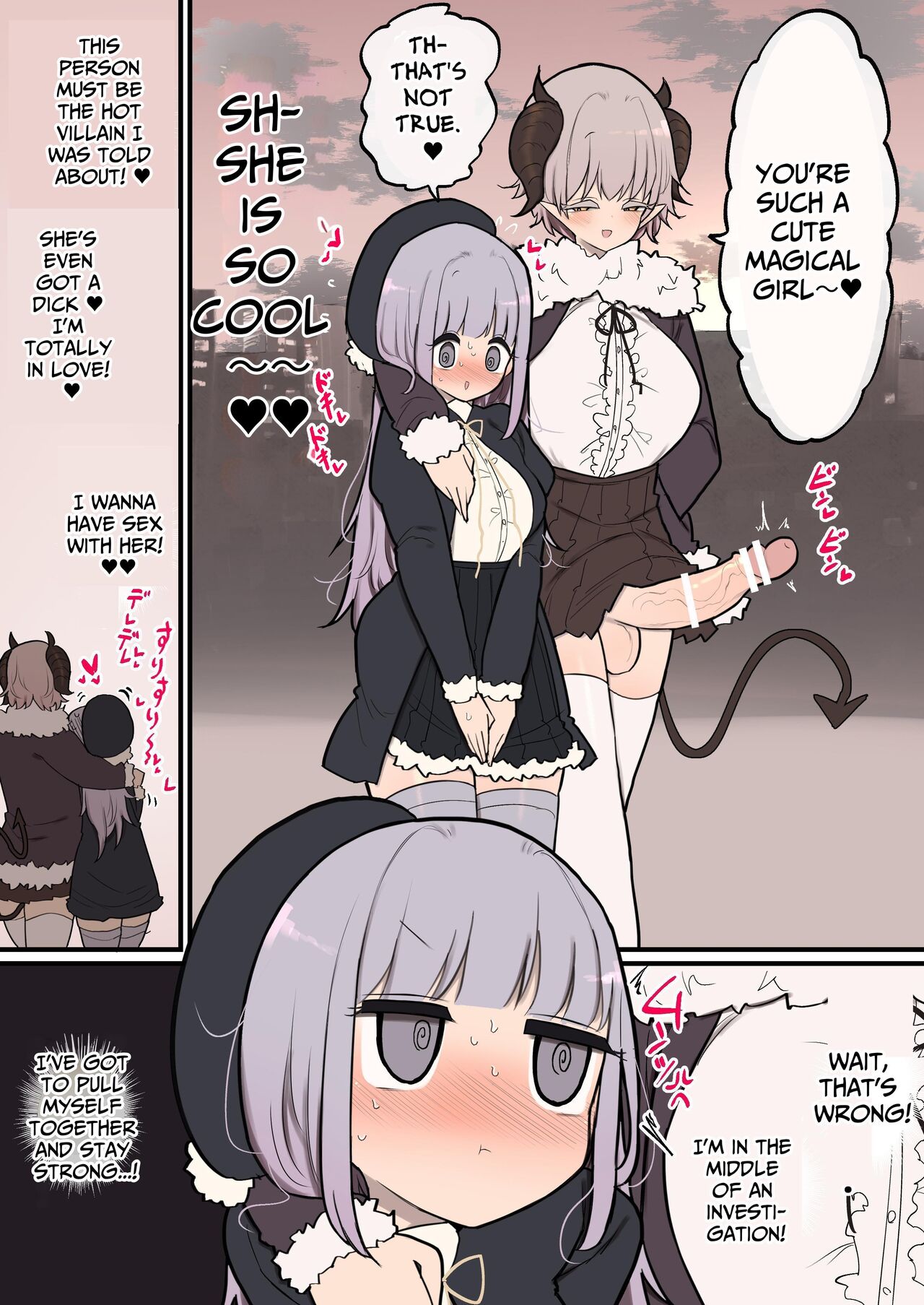 Futanari Ikemen Kaijin Onee-san Chinpo VS Menkui Henachoko Mahou Shoujo-chan | Handsome Futanari Monster Lady Dick VS Good-Looker Lovin' Novice Magical Girl page 3 full