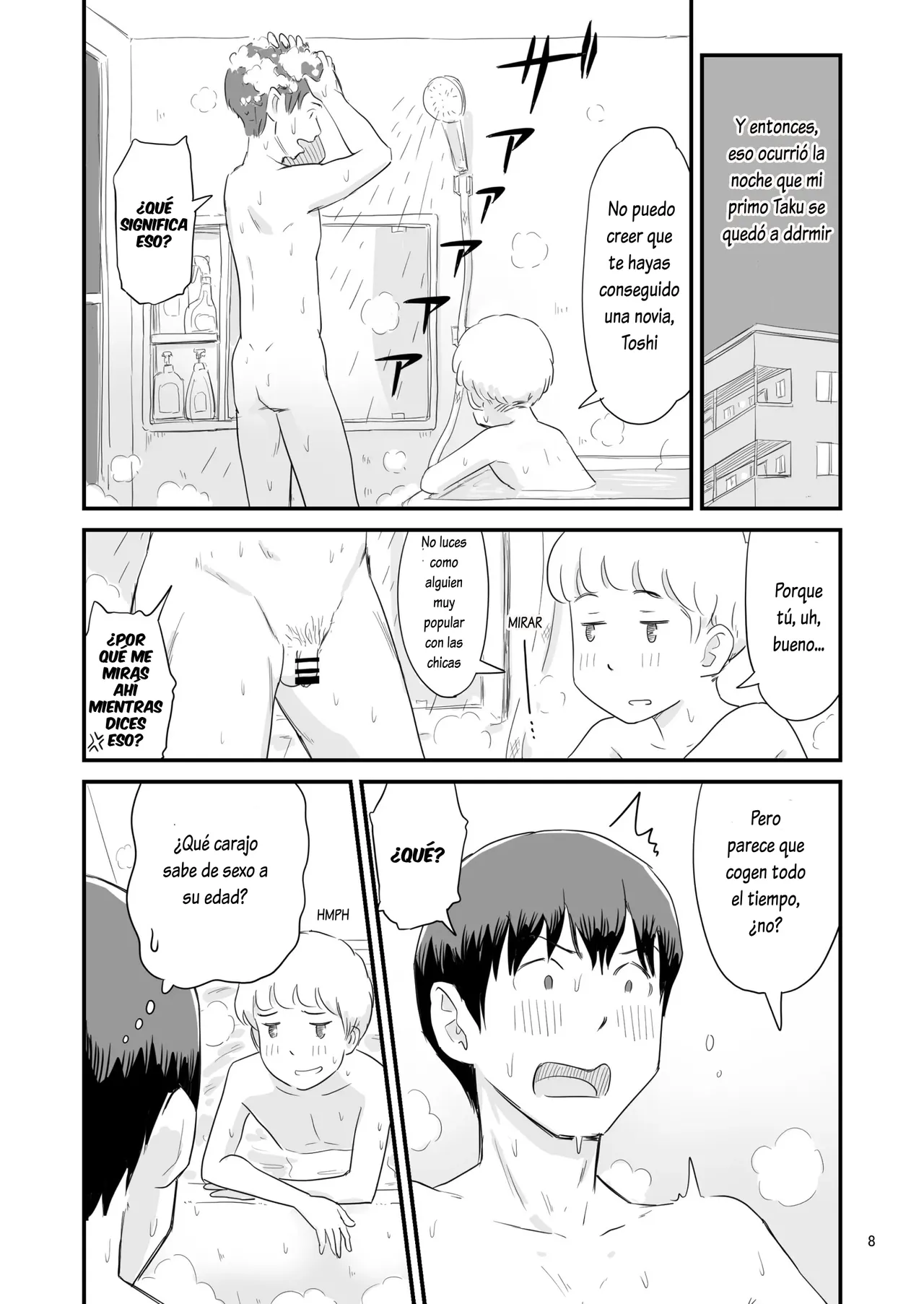 Boku no taisetsuna kanojo ga itoko no kyokon shota ni netora re chau!？| ¿¡Mi Querida Novia Fue Tomada Por Mi Encimoso Primito!？ page 8 full