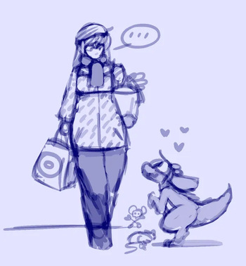Human Sophie and Kobold Bee + Down the Rabbit Hole cover