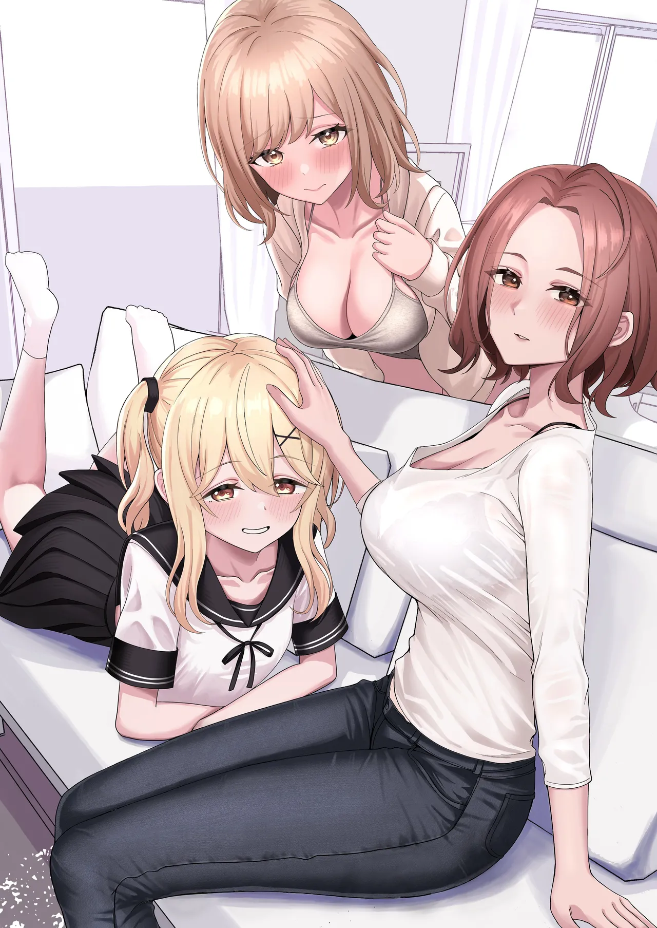 Chichi no Saikon de Doukyo suru Koto ni Natta Gibo no Gijou Shimai to Kawarugawaru Sex shite shimatta Hon page 2 full