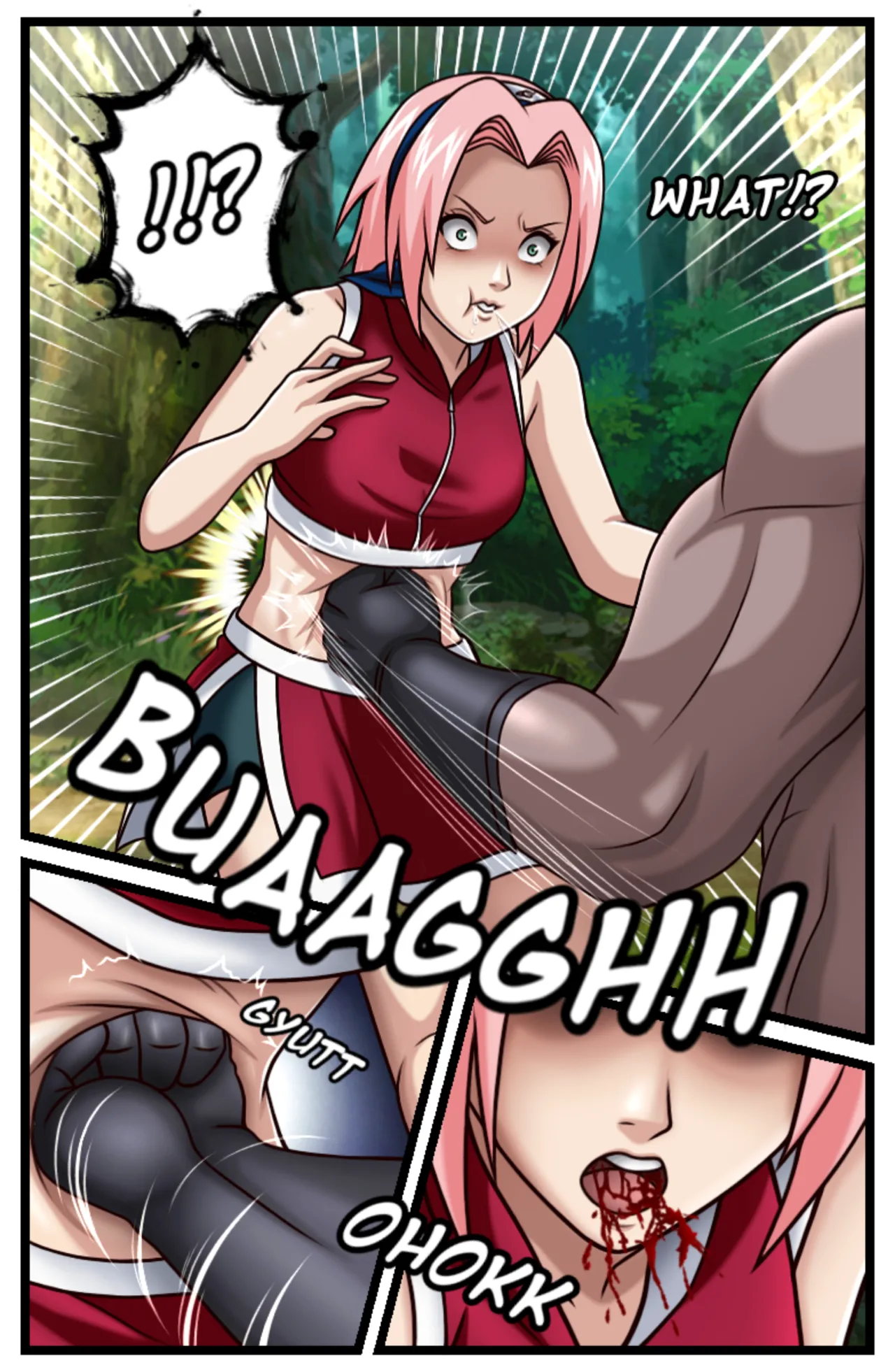 Sakura Haruno Belly Punch Comics PART 1 page 3 full