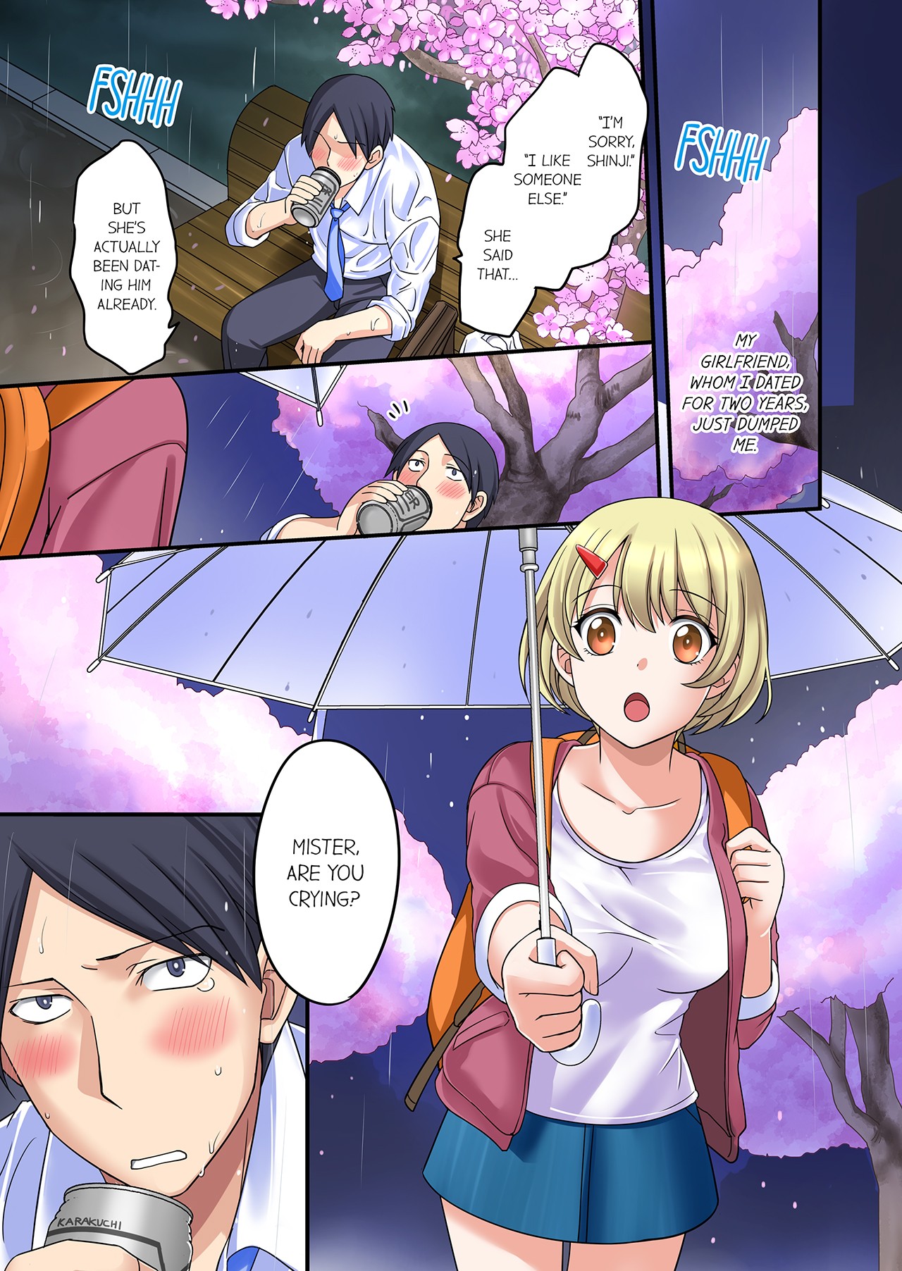 Iede-chū no Honki no Bishonure SEX ~ Kondōmu ga Nakunaru made Amayadori Dekiru 1 | Having Sex with Him While Running Away From Home and Drenched - Can I Take Shelter Until You Run Out of Condoms? 1 page 3 full