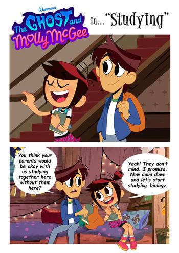 Molly and Ollie in "Studying" cover