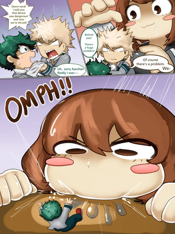 Ochako swallows Bakugo cover
