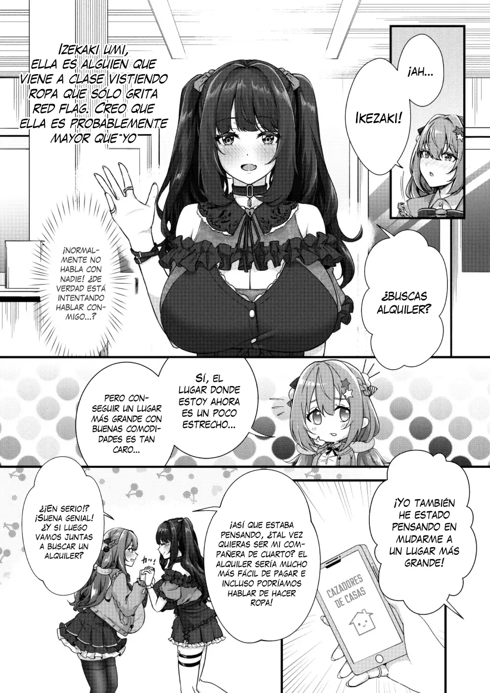 Chobakunyuu de Bonyuu Taishitsu no Watakushi to Hara ni Ichimotsu o Kakushite iru Jiraikei Joshi no Dousei Seikatsu | Vida de Convivencia Entre Una Chica de Grandes Tetasque Lactan y Una Chica con Un Gran Bulto page 4 full