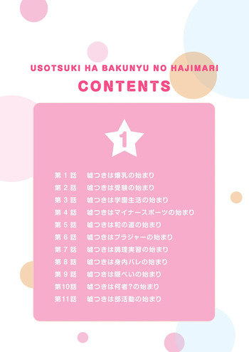 Usotsuki wa bakunyu no hajimari vol 1 to 3 cover