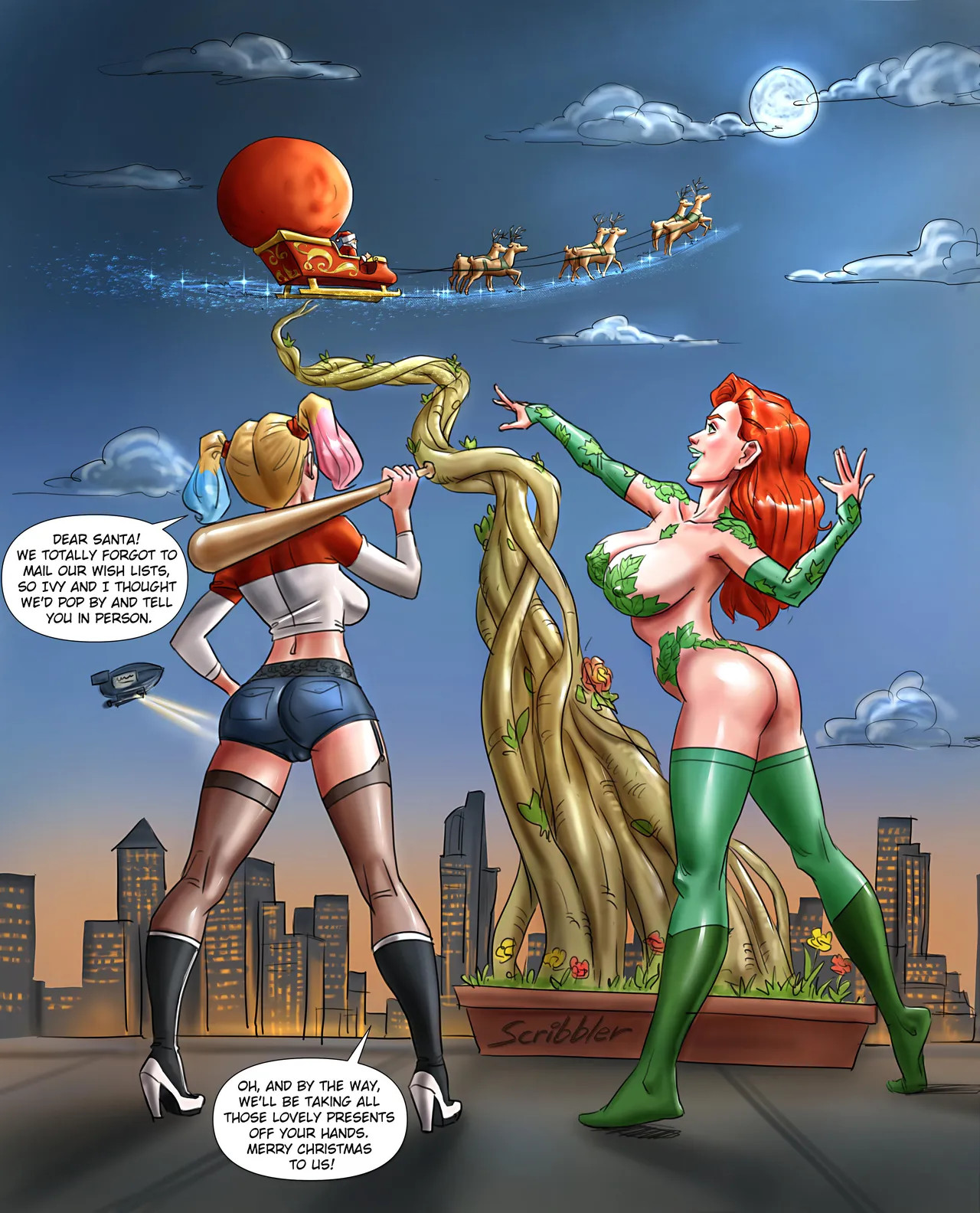 Harley Quinn &amp; Poison Ivy steal Christmas page 1 full