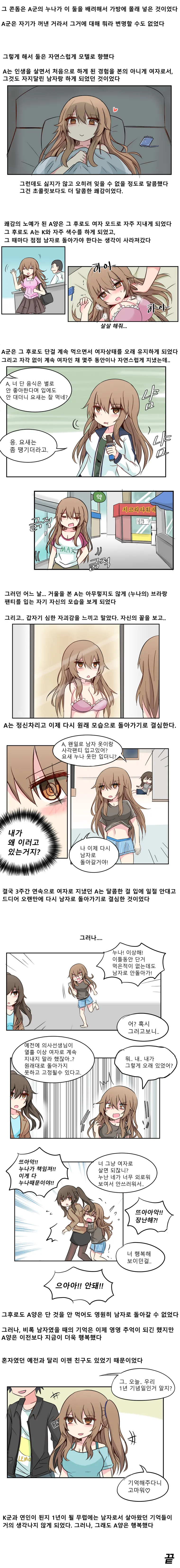 단걸 먹으면 여자가 되는 만화    단걸 먹으면 여자가 되는 만화|작성자 사이버데몬3 page 7 full