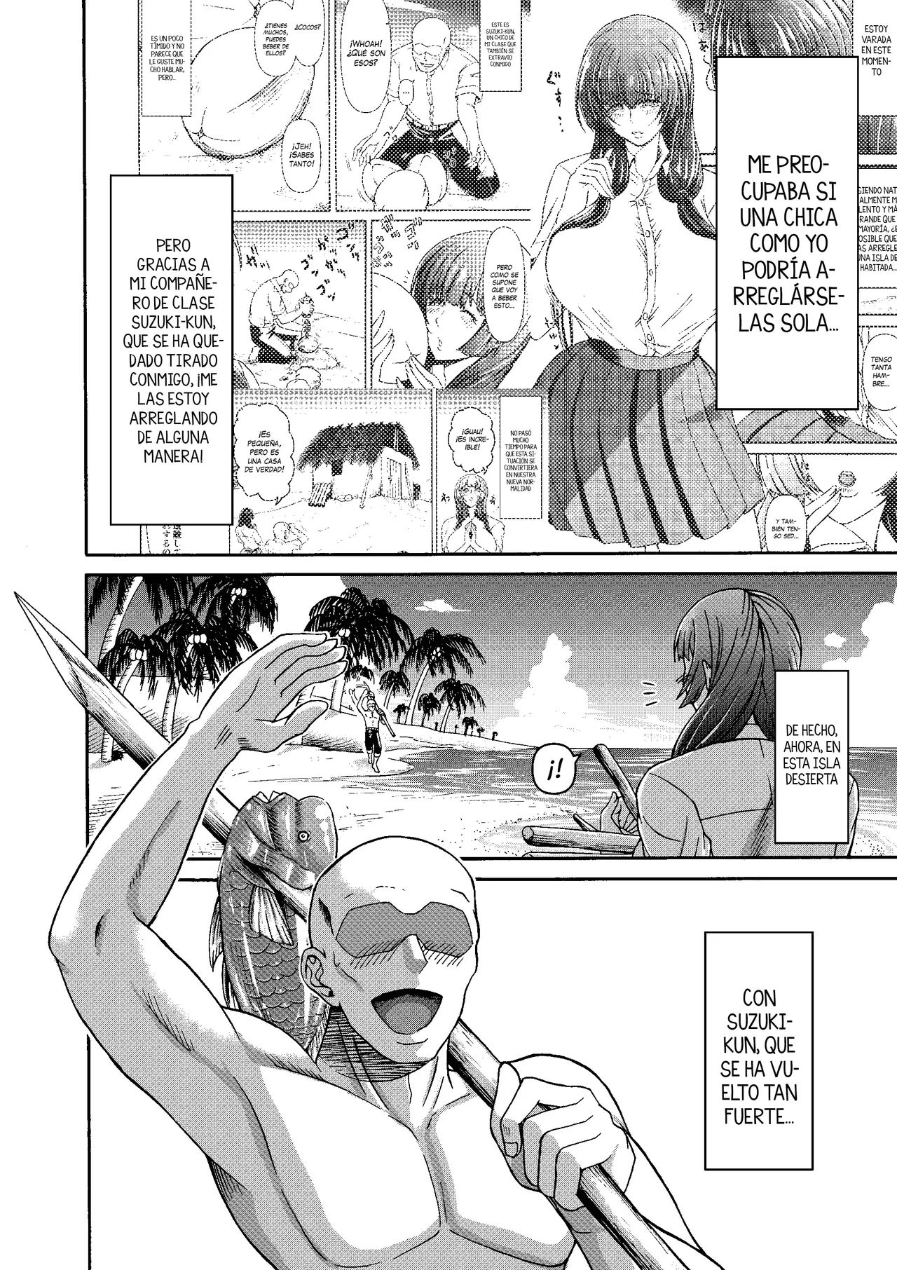 Zoku: Danjo Futari de Mujintou, Nani mo Okinai hazu mo Naku... 2 | Con un Hombre y una Mujer en una Isla Desierta, Algo Tiene que Pasar... 2 page 4 full