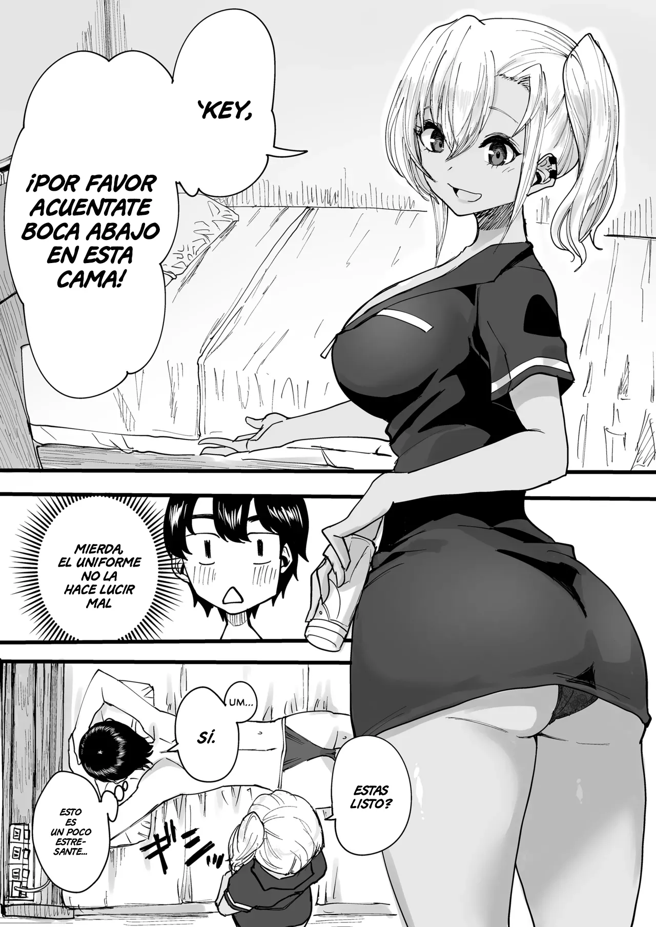Kurogal Men-esthe Jou ga Yarasetekureru Hanashi | Un Masaje con Final Feliz Dado por una Bronceada Gyaru Terapeuta page 8 full