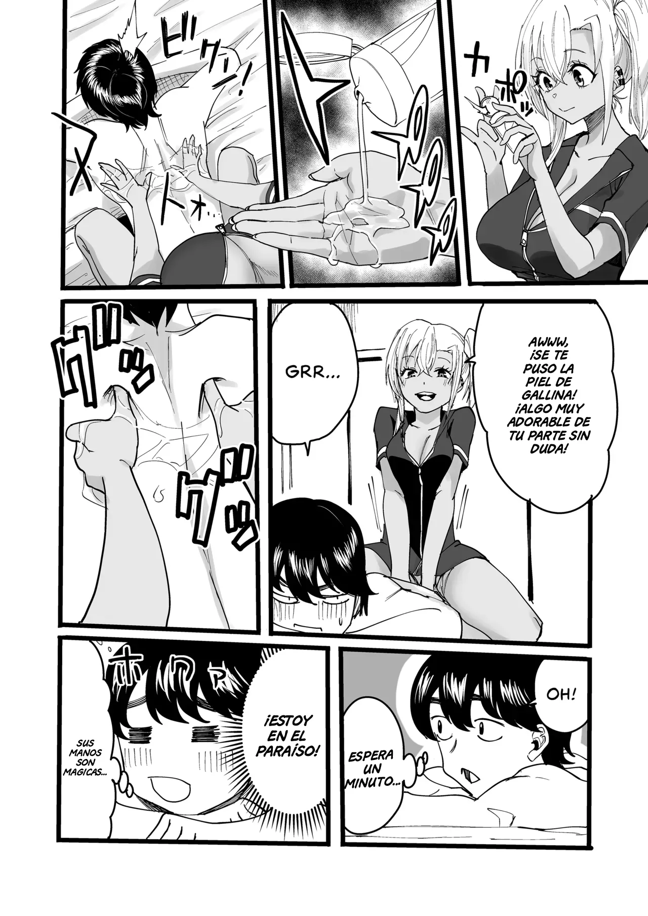Kurogal Men-esthe Jou ga Yarasetekureru Hanashi | Un Masaje con Final Feliz Dado por una Bronceada Gyaru Terapeuta page 9 full