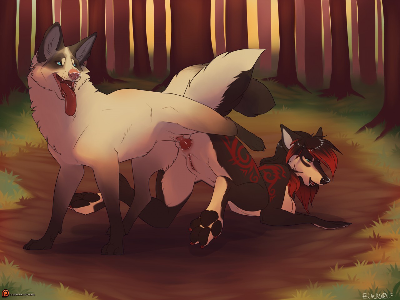 Women and Furries Tied by Animals page 4 full