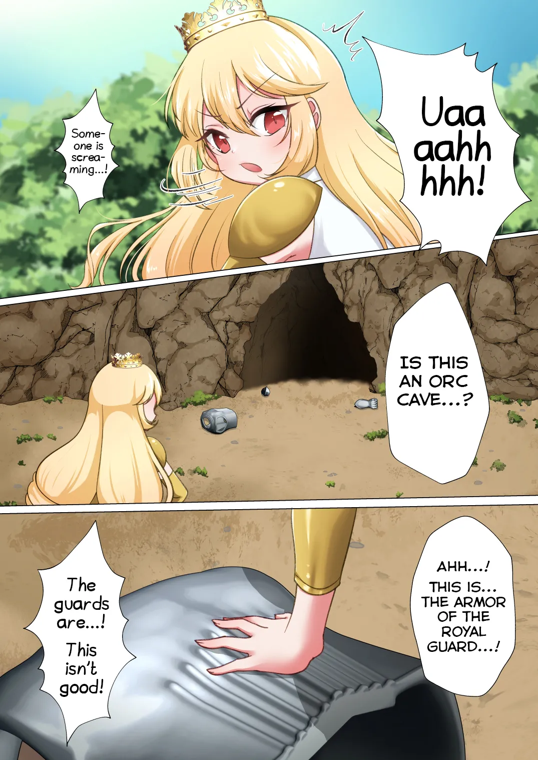 Himekishi Elsa wa Orc ni Haiboku -High-Leg ga Nimata Shikkin! Haraboko Tairyou Omorashi Mesuochi!- page 4 full