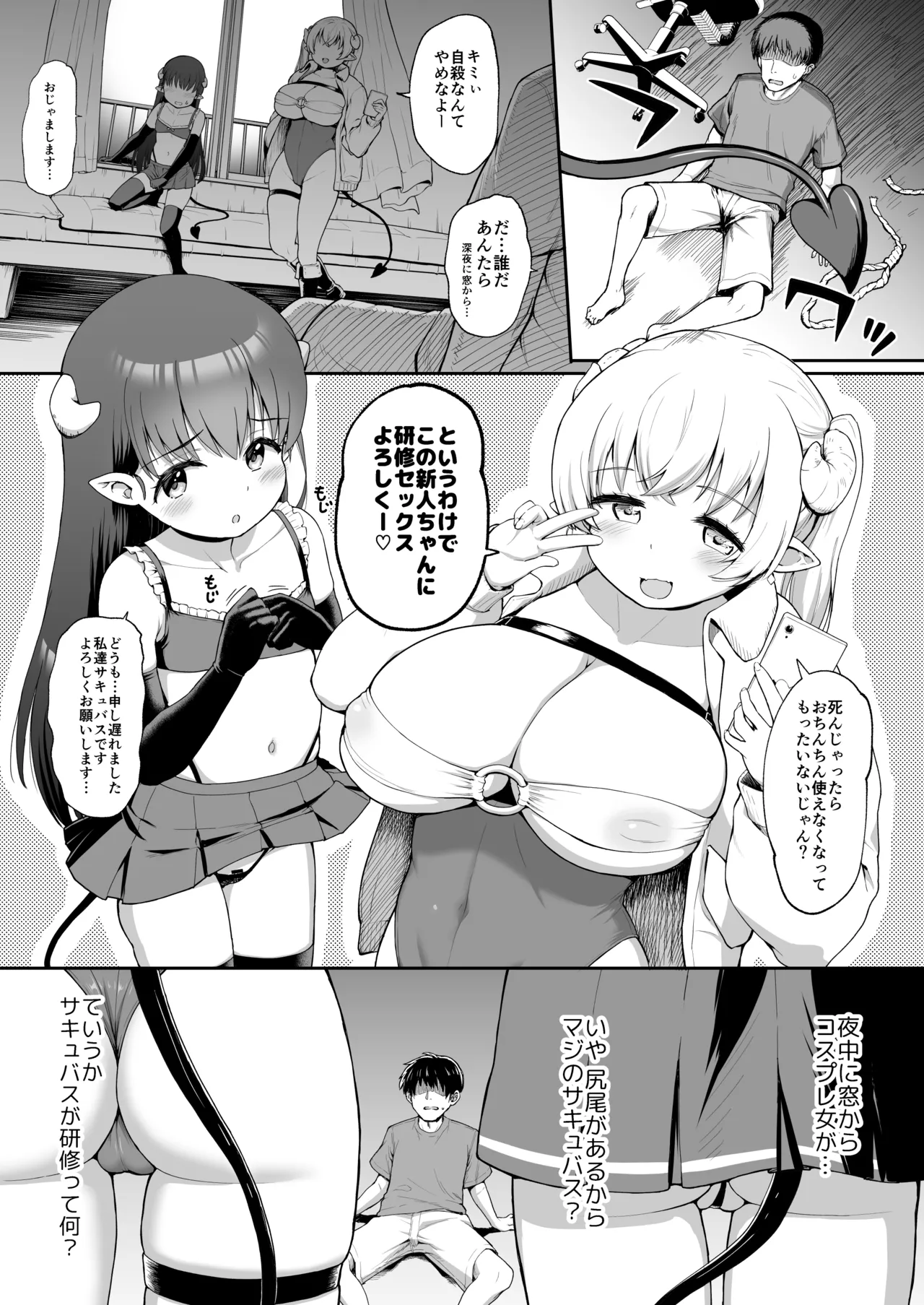 なぜか俺んちで行われるサキュバス研修 page 3 full