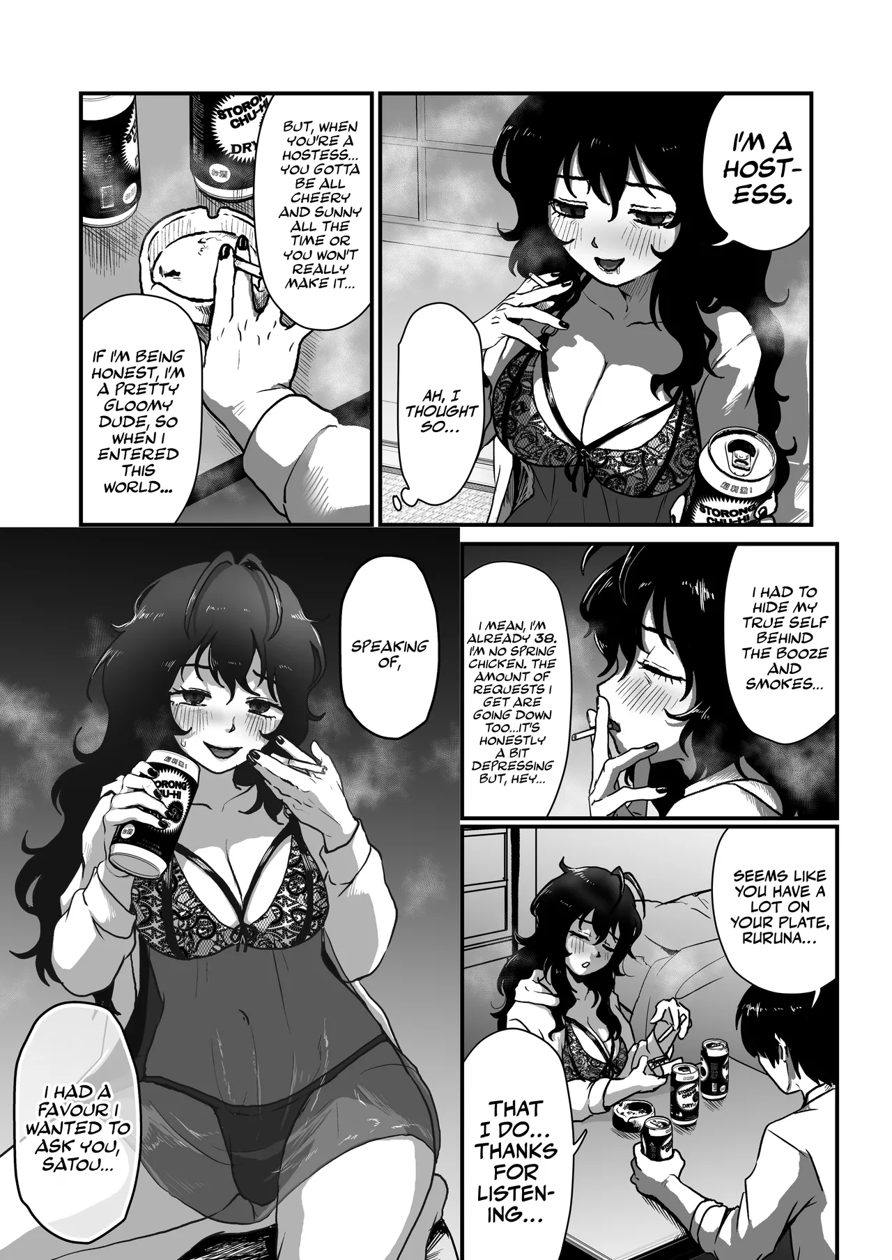 Tonari no Downer-kei Arafour Newhalf | My Next Door Neighbour Is a 40-something Gloomy Newhalf... page 8 full