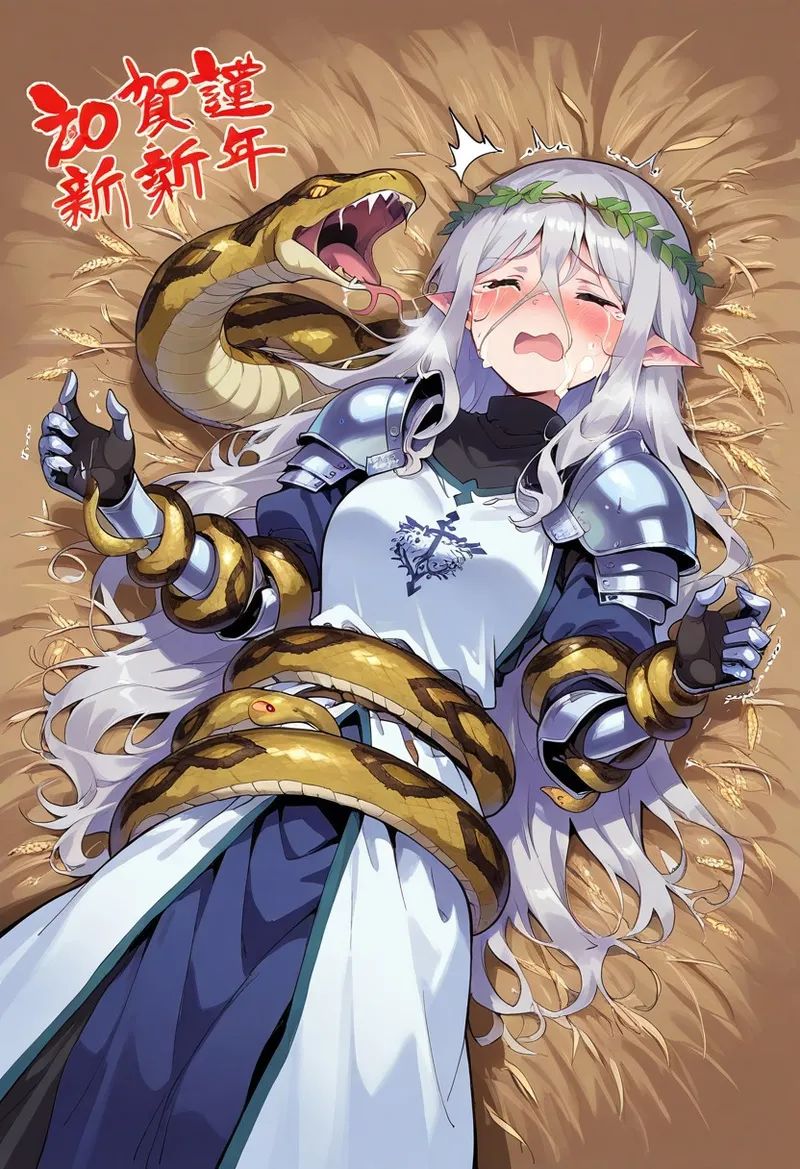 Happy snake year! Female-knight Laevigata Körner vs Snake!! page 5 full
