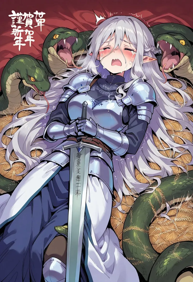 Happy snake year! Female-knight Laevigata Körner vs Snake!! page 6 full