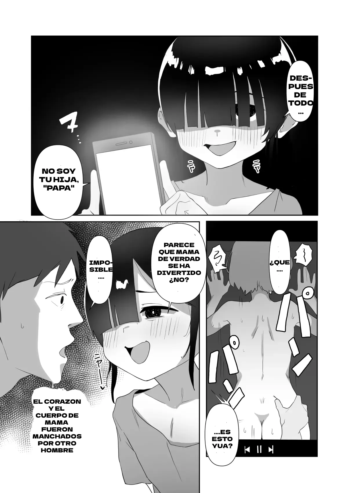Nekura Musume no Gyaku NTR no Yarikata ~Chi no Tsunagatteinakatta Musume to Asa made Haitoku Uwaki Ecchi♥~ | La Chica Sombría Comete NTR Inverso ~Sexo Inmoral y Engañoso con Mi Hija♥~ page 10 full