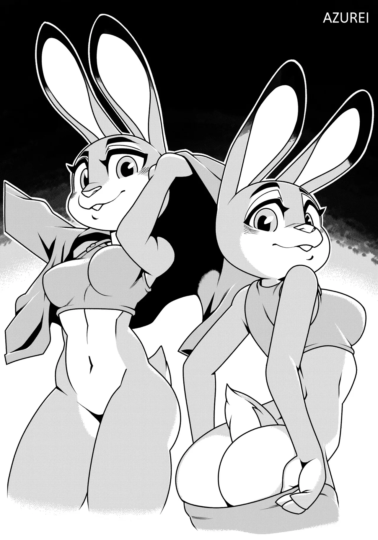Judy Hopps x Nick Wilde B&amp;W Comic page 1 full