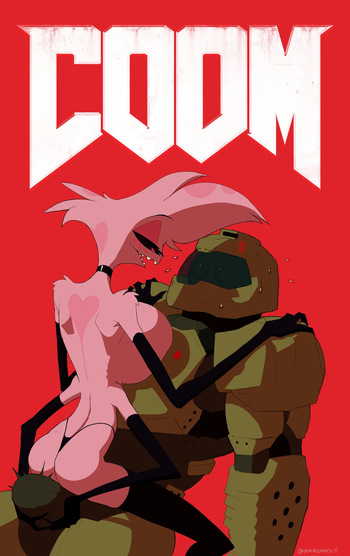 Angel Dust x Doom Guy cover