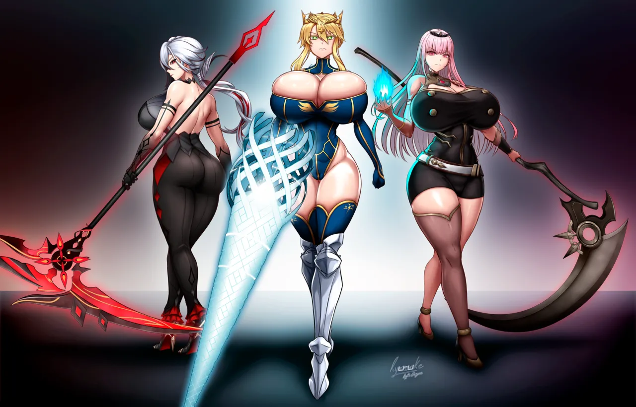 Father's day Trio - Artoria, Calliope and Arlecchino page 2 full