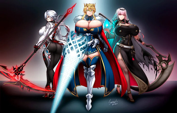 Father's day Trio - Artoria, Calliope and Arlecchino cover