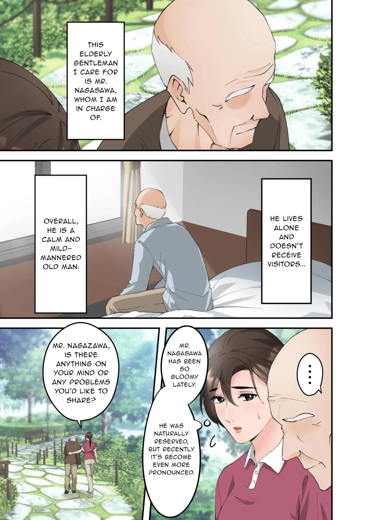 Hitozuma no Kaigoshi ga Yoboyobo Jii-san ni Ikasare Makuru Hanashi page 4 full