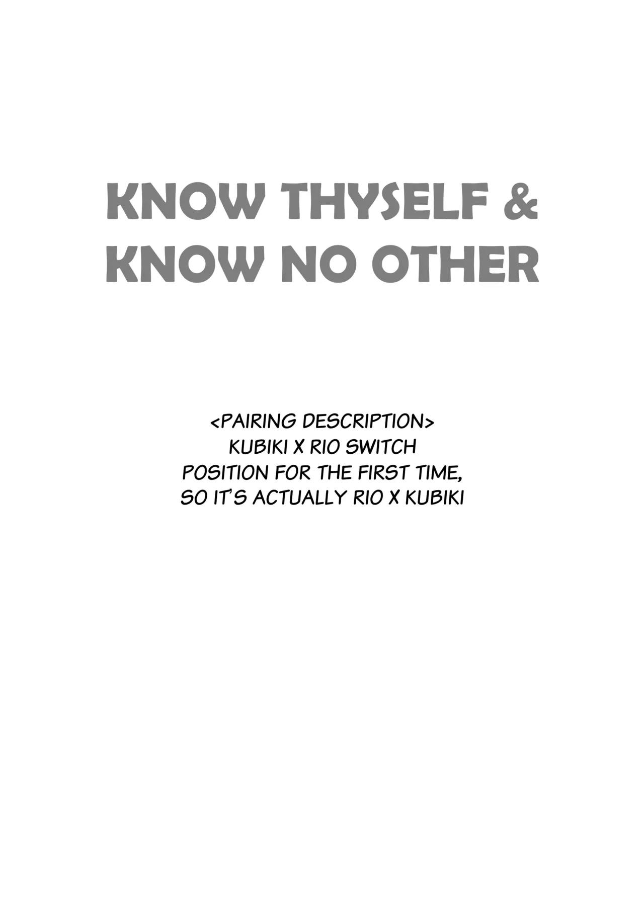 Know Thyself &amp; Know No Other page 2 full