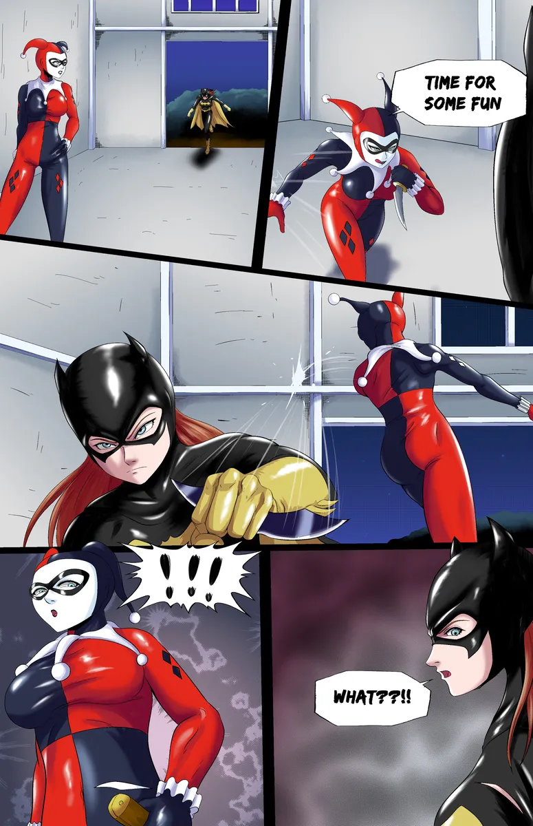 Batgirl vs Harleyquin page 1 full