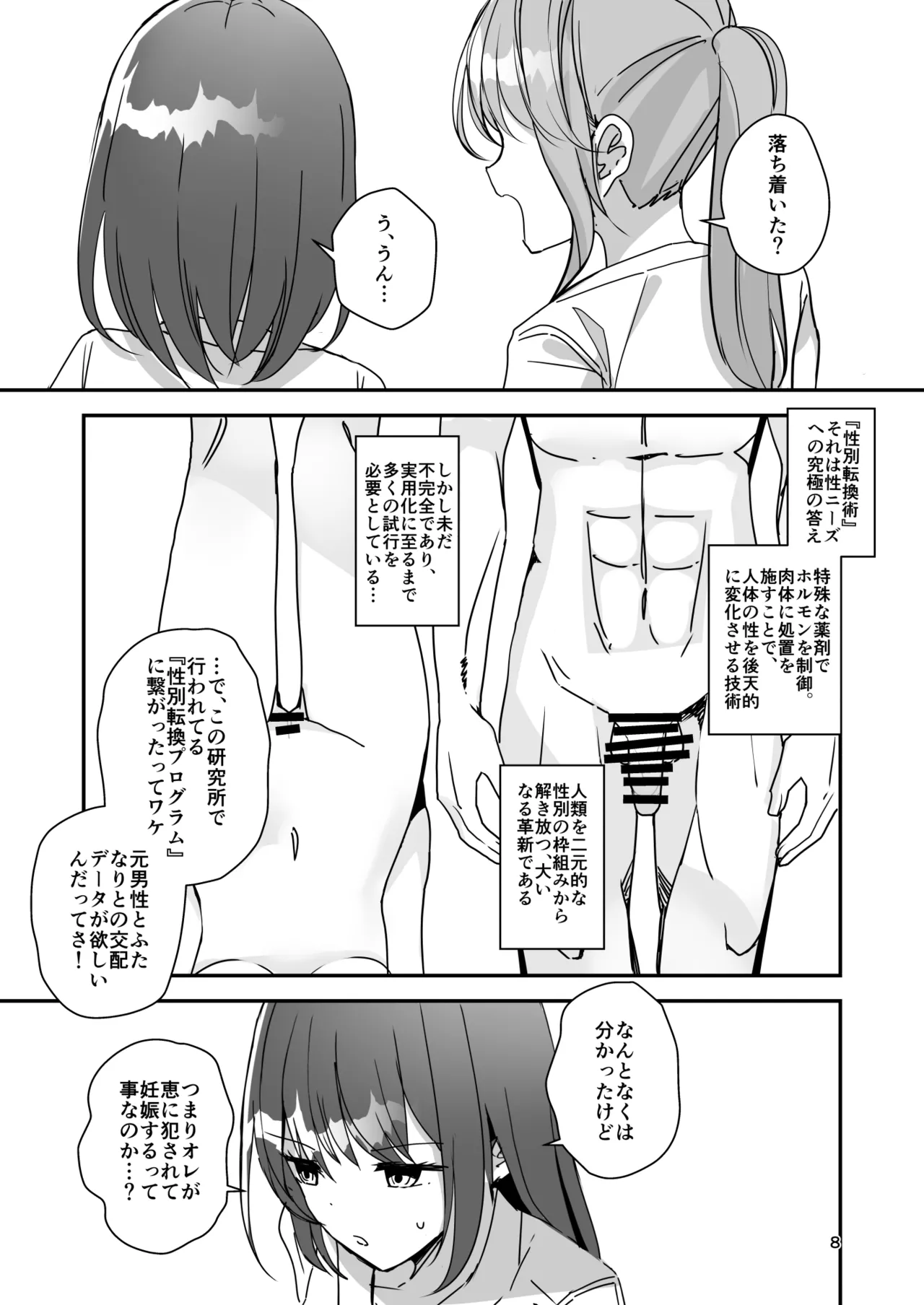 Onnanoko ni Natte Futanari Kanojo ni Haramaserareru Hon page 7 full