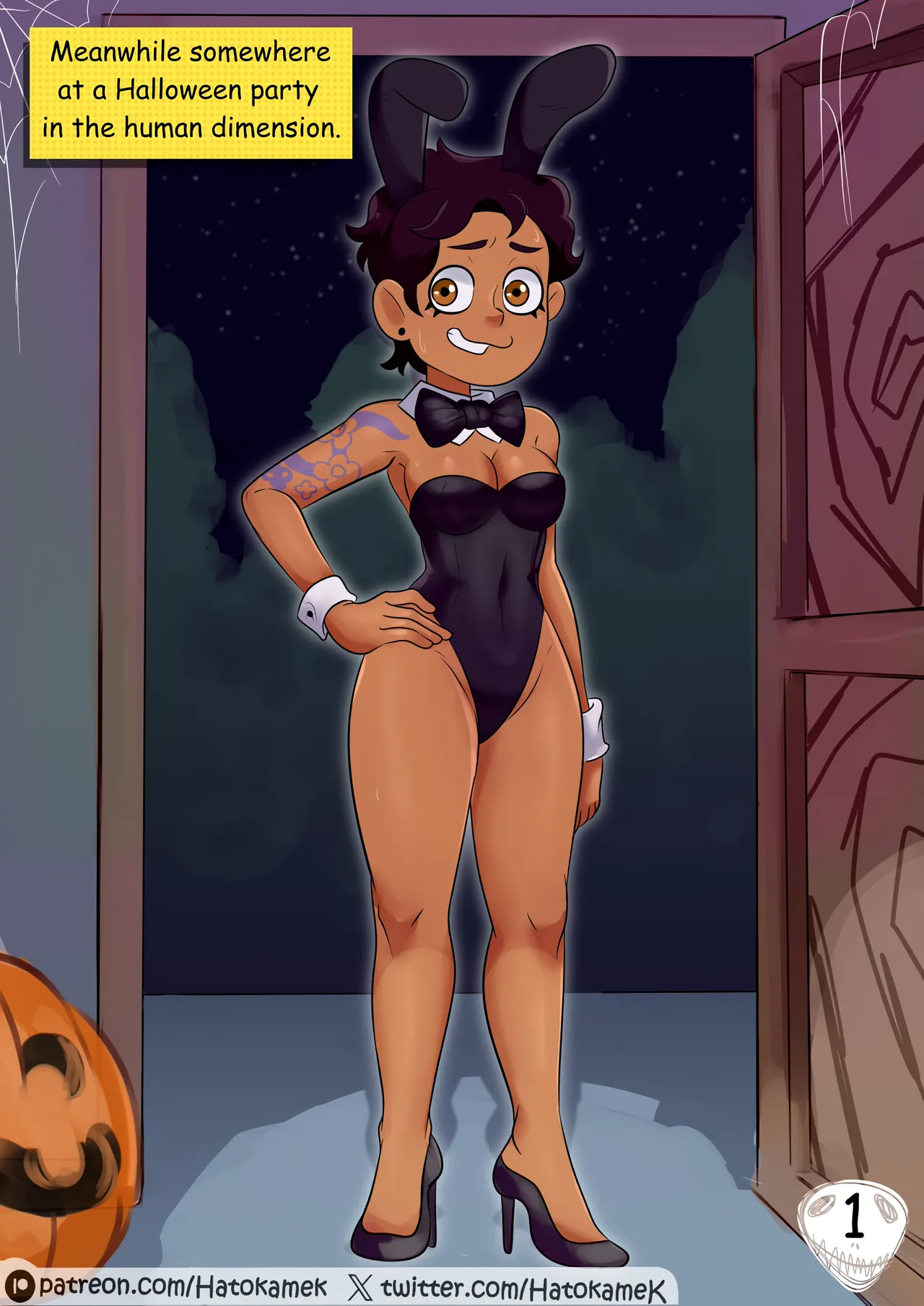 Girls at a Halloween Party page 1 full