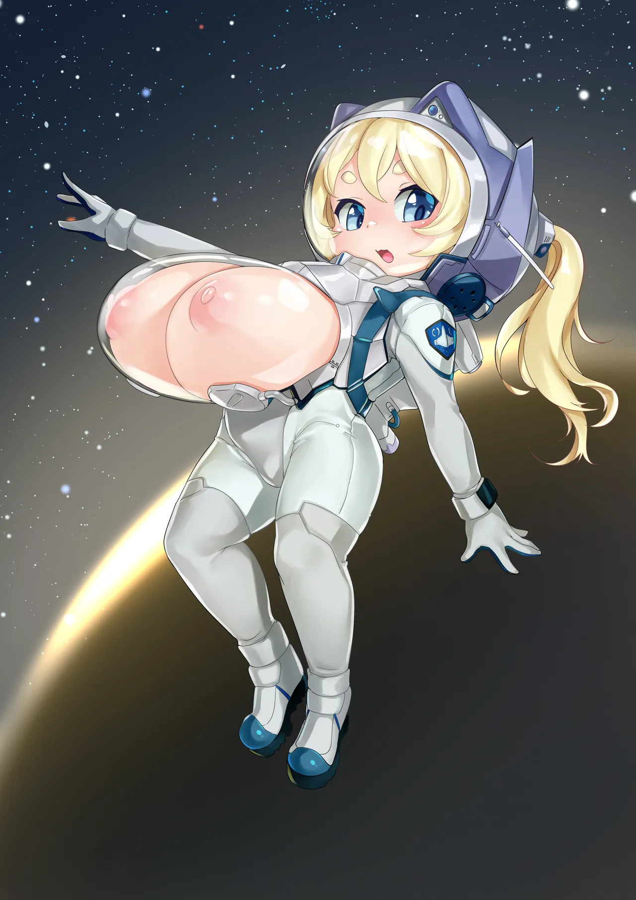 【Skeb#103】爆乳宇宙飛行士の宇宙遊泳 page 1 full