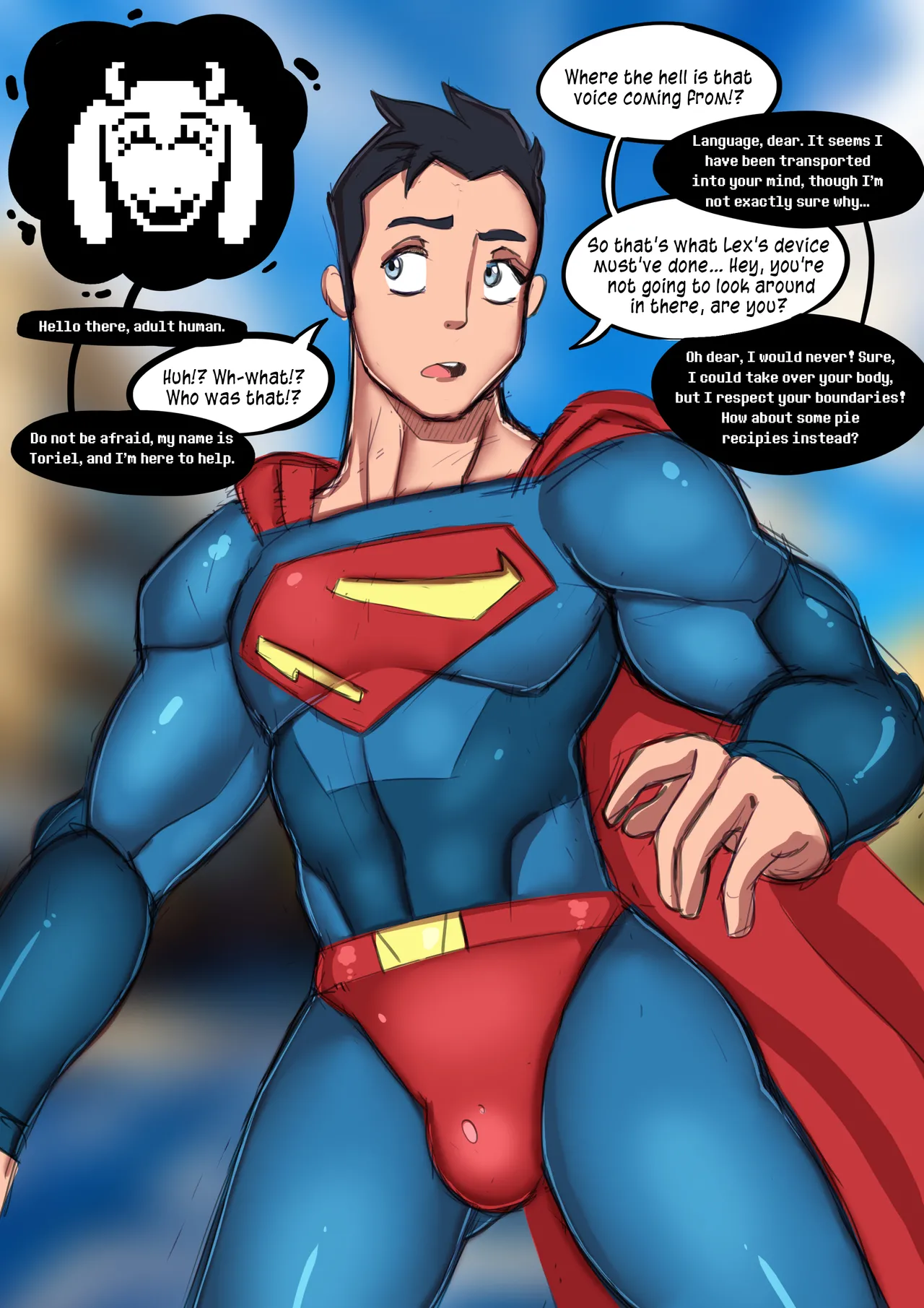 Superman's Adventures with Toriel by Izzybsides page 1 full