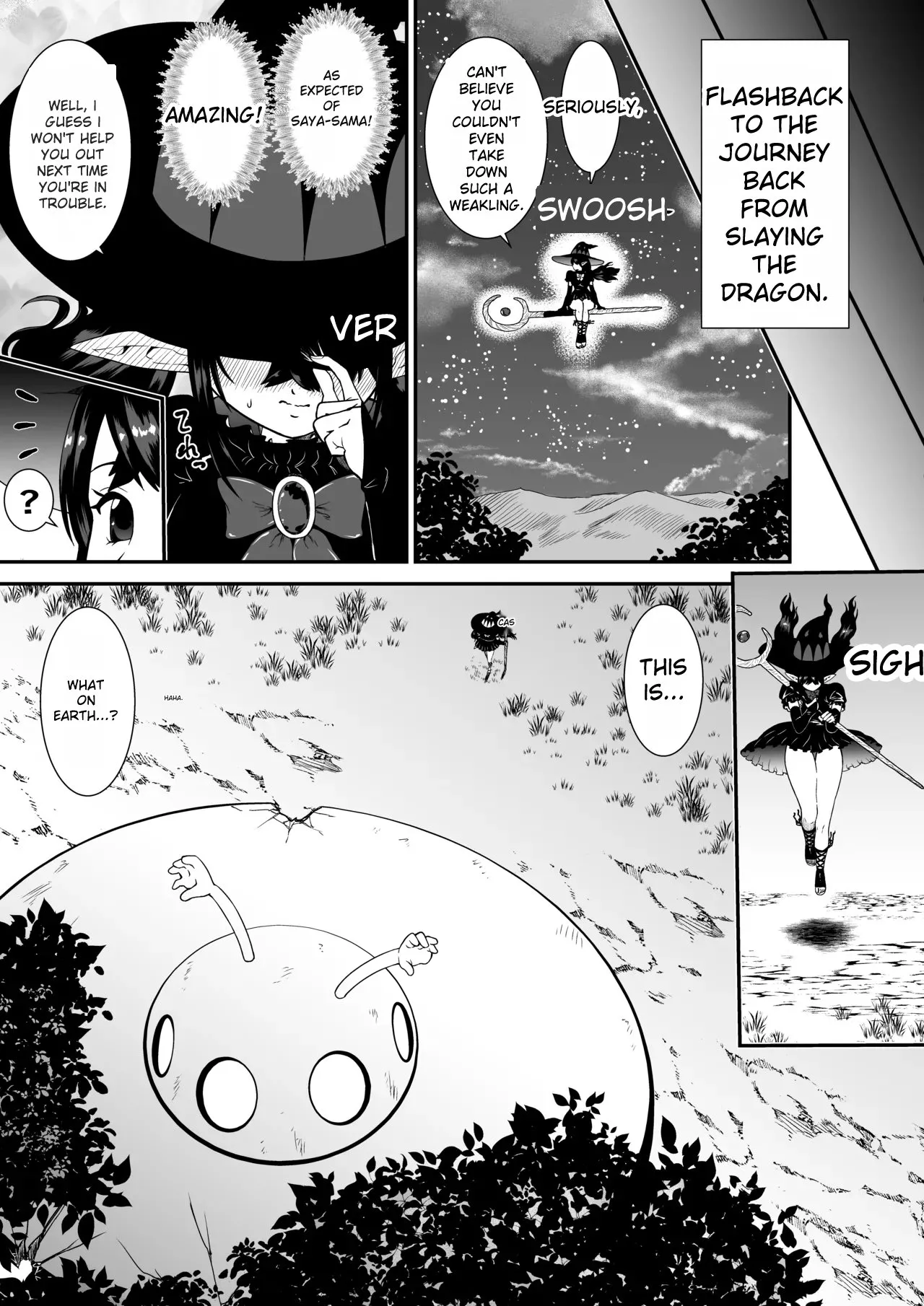 A story about a witch who thought she was invincible, but was tickled and soaked by tentacles and made to cry. page 7 full