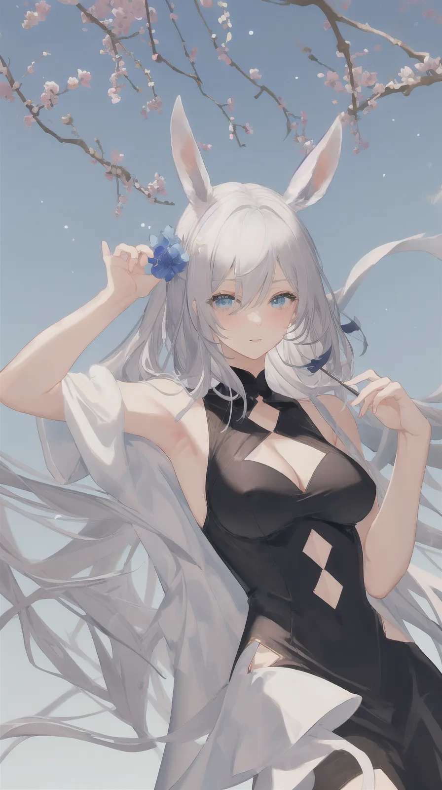 White haired girl with huge breasts by AI page 5 full