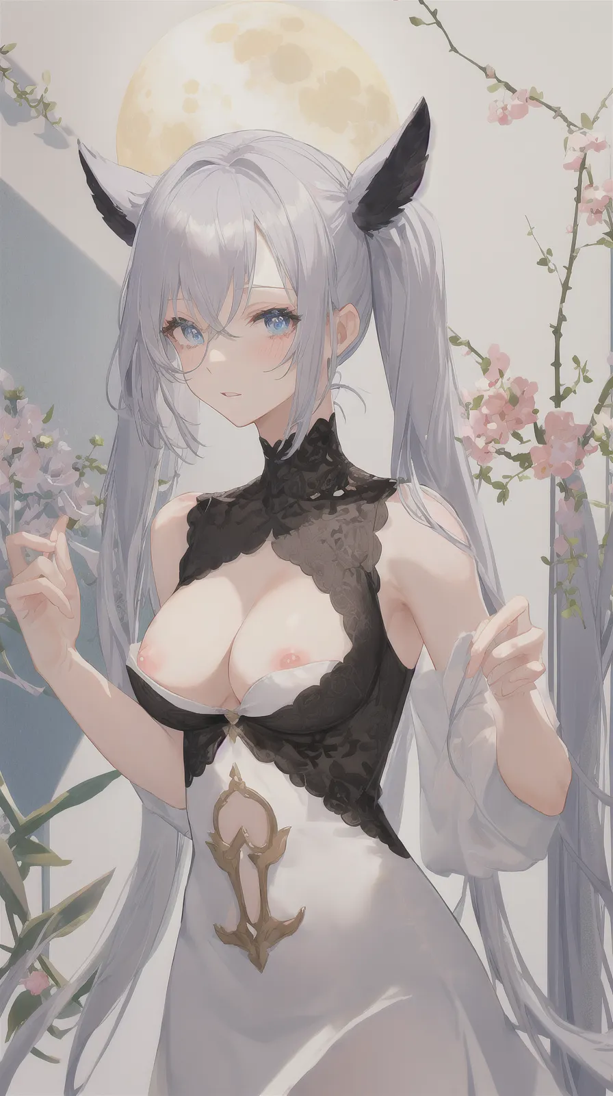 White haired girl with huge breasts by AI page 7 full