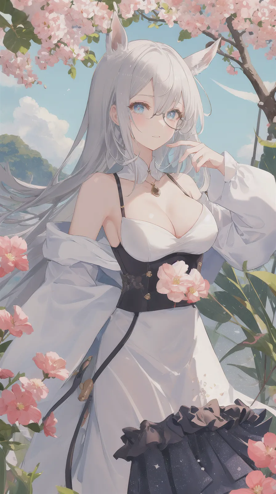 White haired girl with huge breasts by AI page 8 full