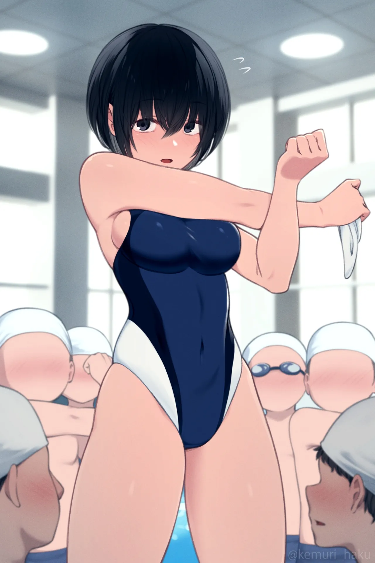 スイミングスクールでバイトすることになった黒髪ショートちゃん page 1 full