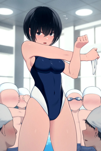 スイミングスクールでバイトすることになった黒髪ショートちゃん cover
