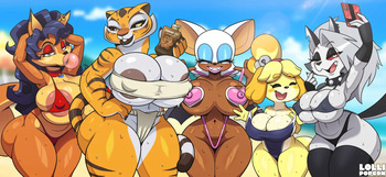 Furry waifus at the beach cover