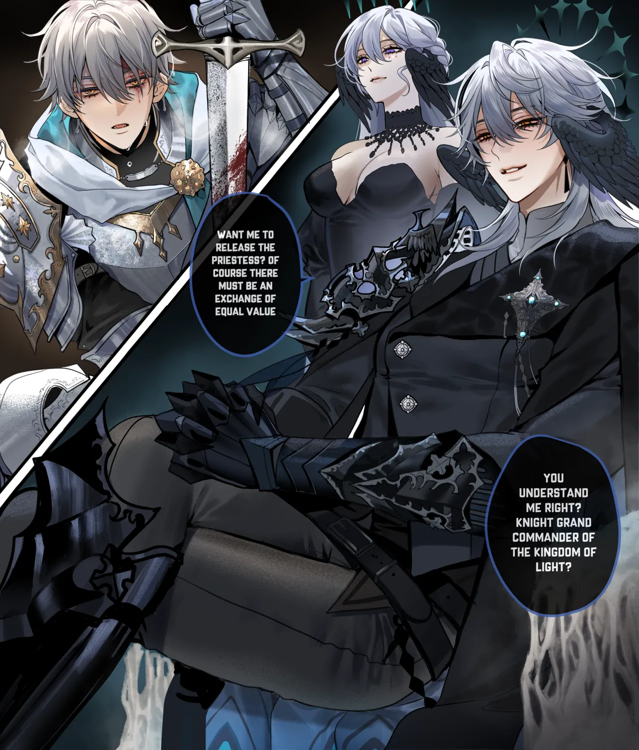 /Sunday x Caelus/ Demon King x Knight AU page 1 full