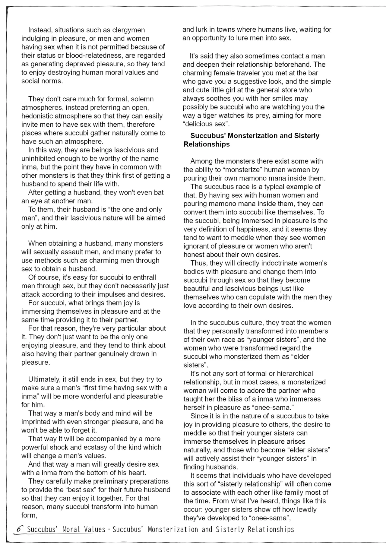 Monster Girl Encyclopedia: Research Records - Succubus Notebook page 7 full