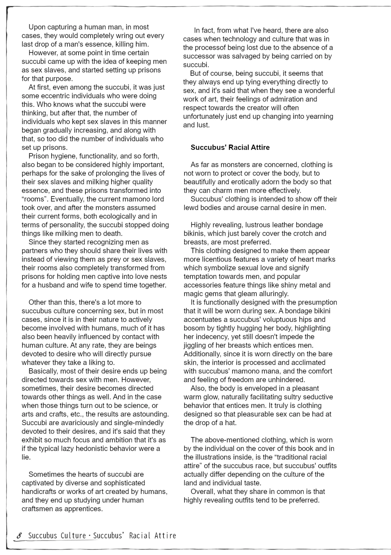 Monster Girl Encyclopedia: Research Records - Succubus Notebook page 9 full