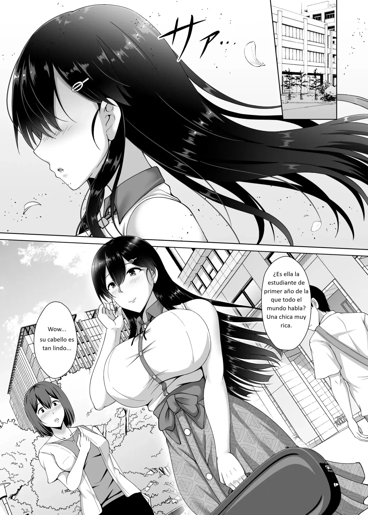 Kanojo ga Kami o Someta Wake ~Kataomoi no Seiso Kurokami Ojou-sama ga Boku no Shiranai Tokoro de Otoko no Aji o Oboeru Hanashi~ | La Razón por la que se Pintó el Cabello ~La Historia de una Joven de Cabello Negro Puro que Está Enamorada de un Hombre sin que Yo lo Sepa~ page 3 full