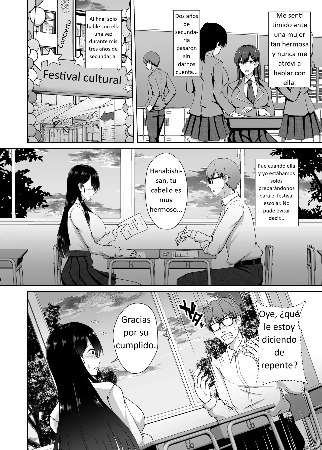 Kanojo ga Kami o Someta Wake ~Kataomoi no Seiso Kurokami Ojou-sama ga Boku no Shiranai Tokoro de Otoko no Aji o Oboeru Hanashi~ | La Razón por la que se Pintó el Cabello ~La Historia de una Joven de Cabello Negro Puro que Está Enamorada de un Hombre sin que Yo lo Sepa~ page 6 full