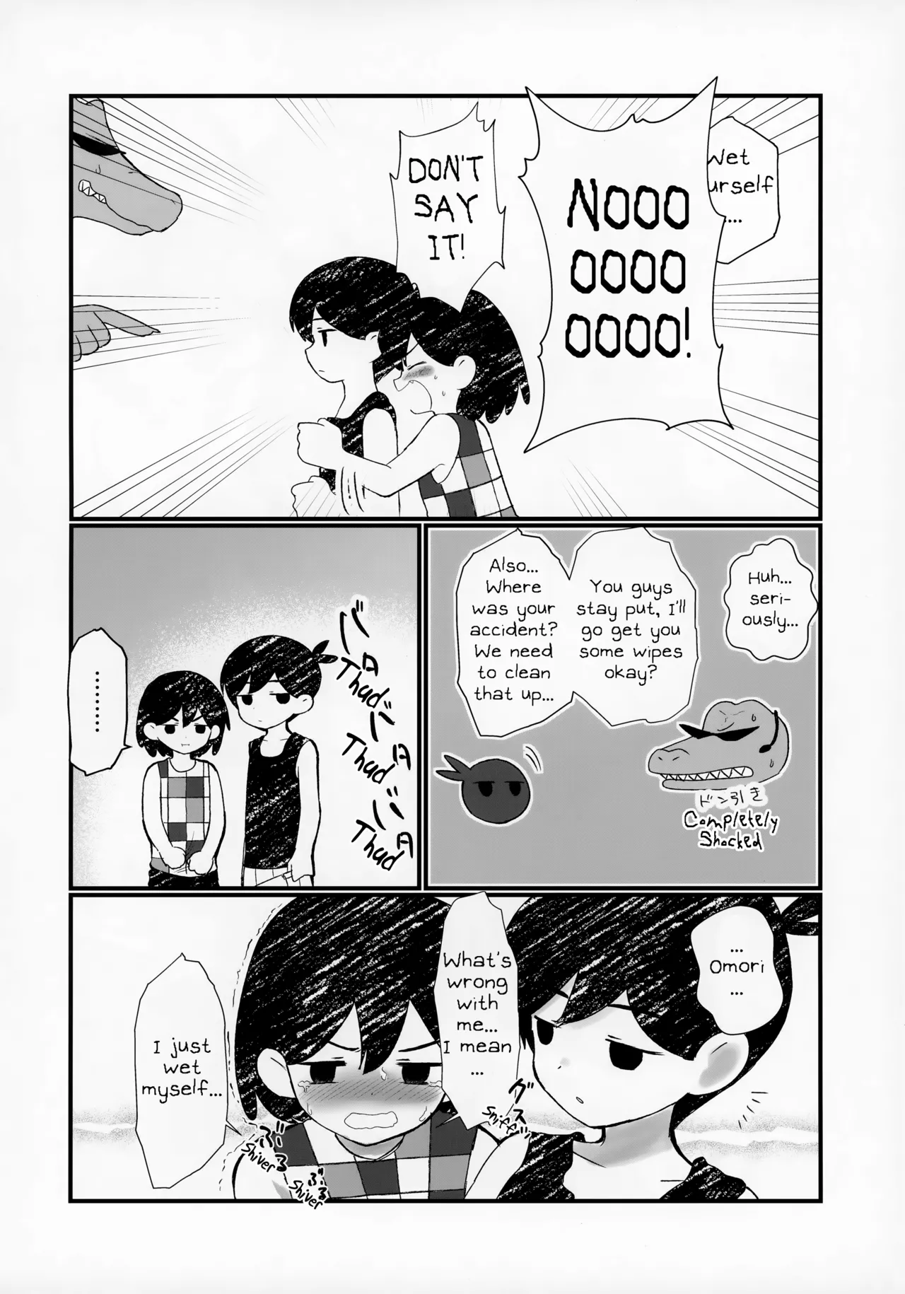 I wet myself so Omori helped me clean up page 5 full